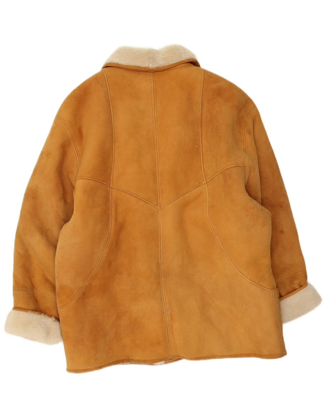 Vintage Damen Übergroße Lammfelljacke UK 20 2XL Braunes Lammfell