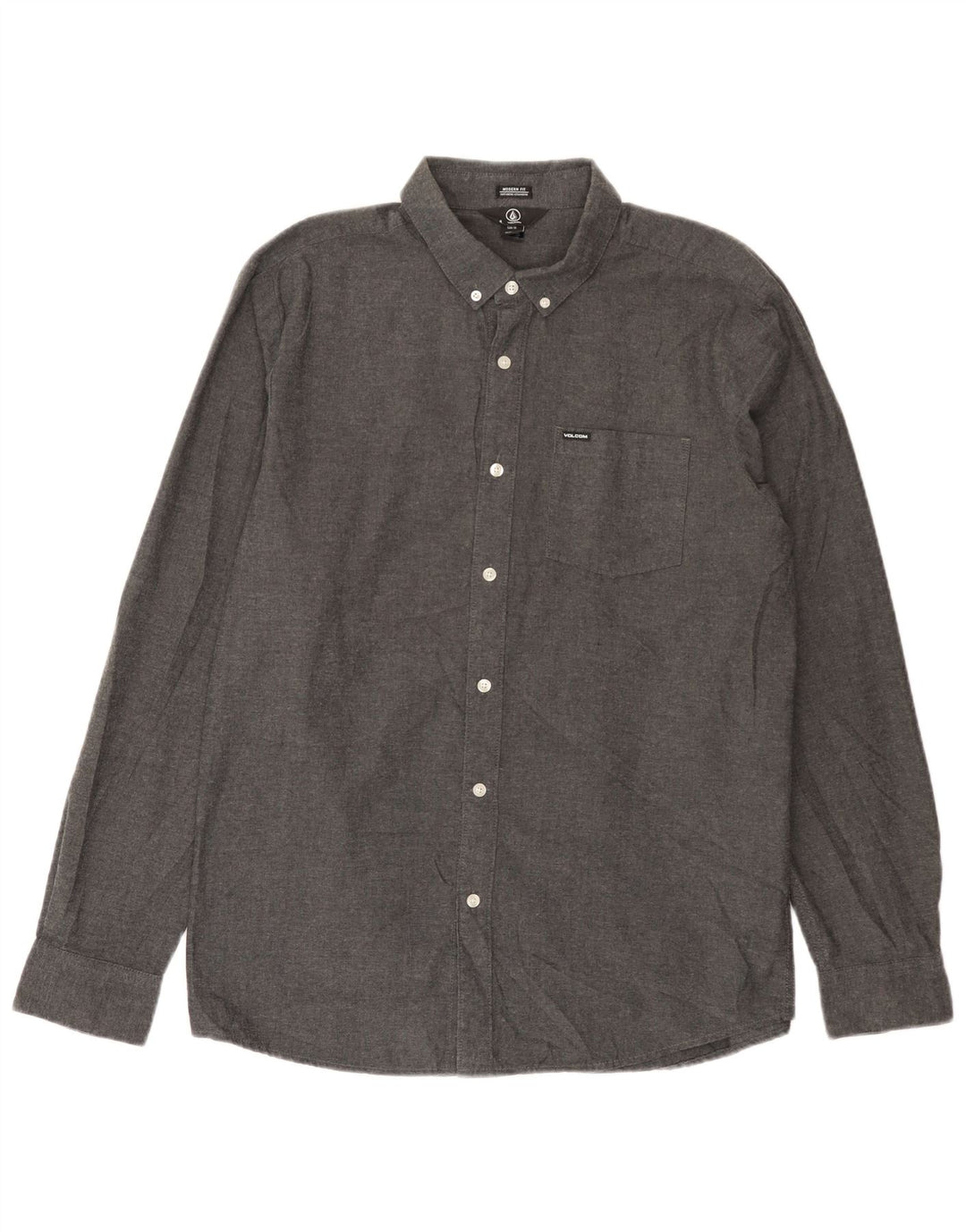Volcom Herren Modern Fit Hemd XL Grau Baumwolle