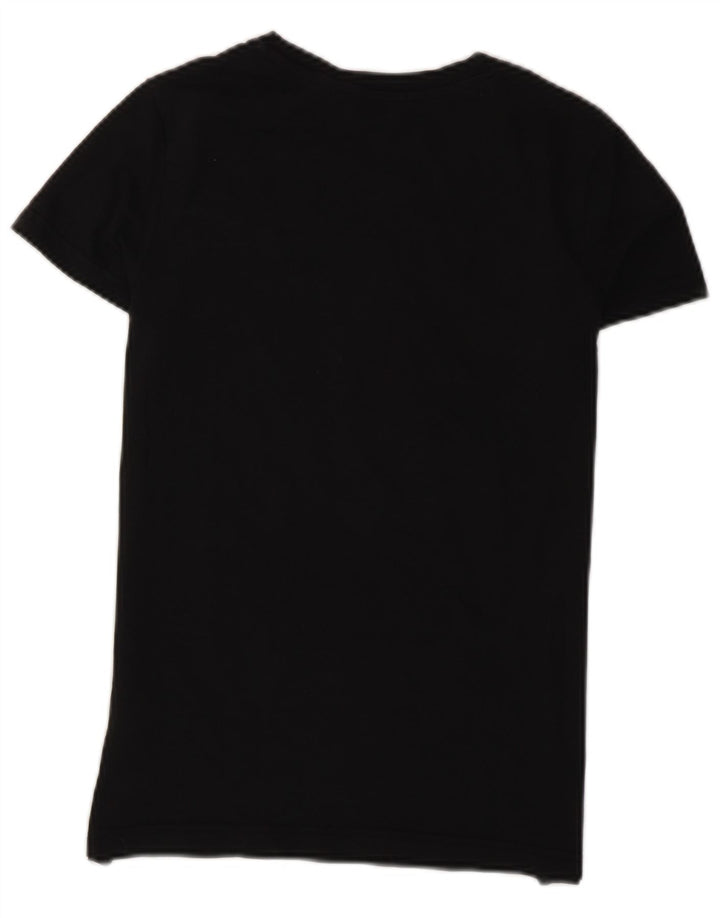 Adidas Damen Grafik T-Shirt Top IT 42 Medium Schwarz Baumwolle