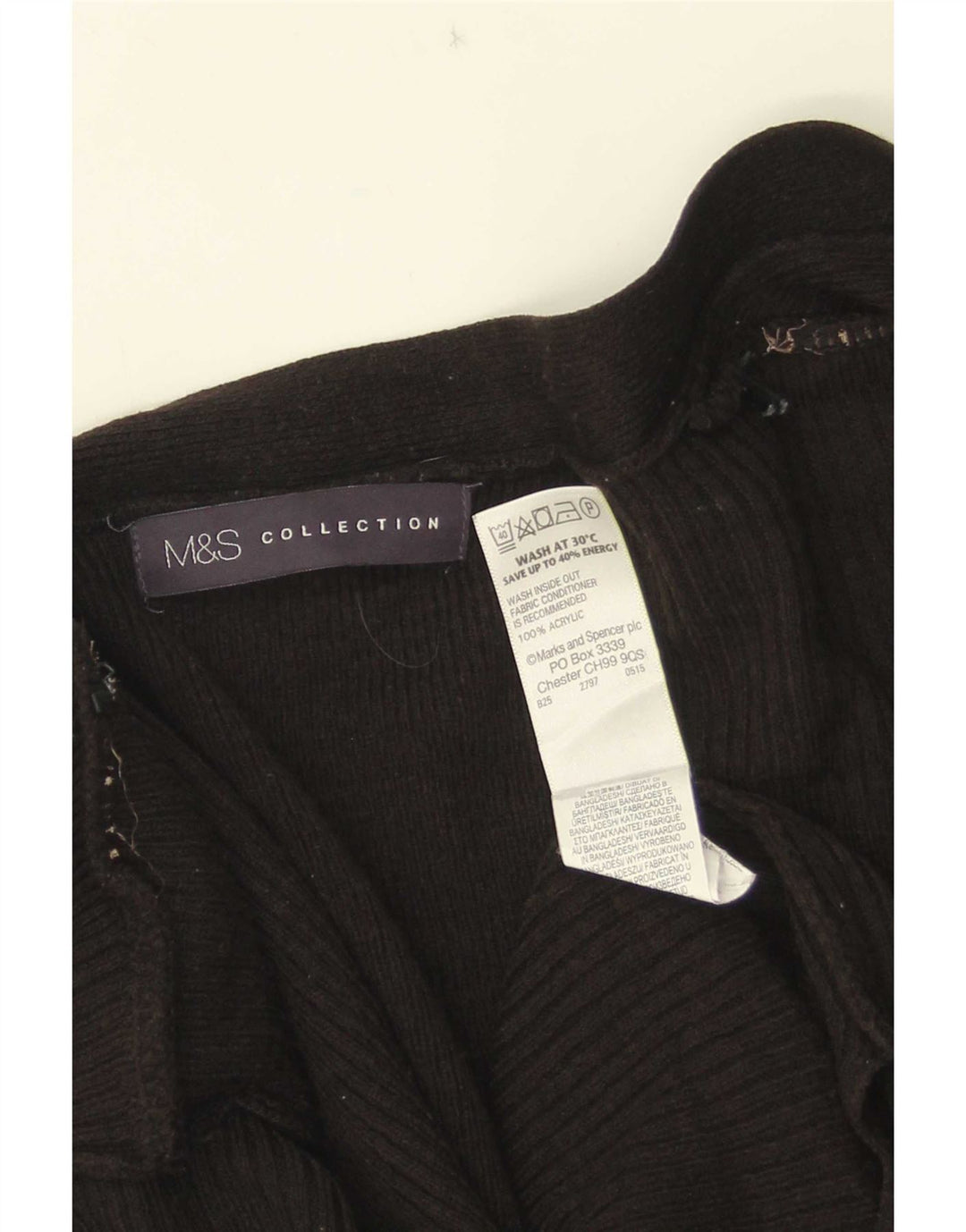 Marks & Spencer Damen Longline Open Cardigan Pullover UK 16 Large Schwarz