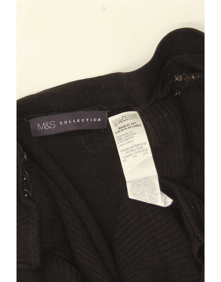 Marks & Spencer Damen Longline Open Cardigan Pullover UK 16 Large Schwarz