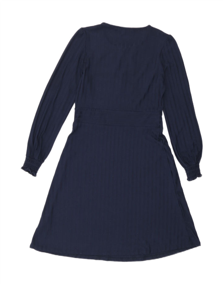 Marks & Spencer Langärmliges A-Linien-Kleid für Damen, UK 12, Mittel, Marineblau
