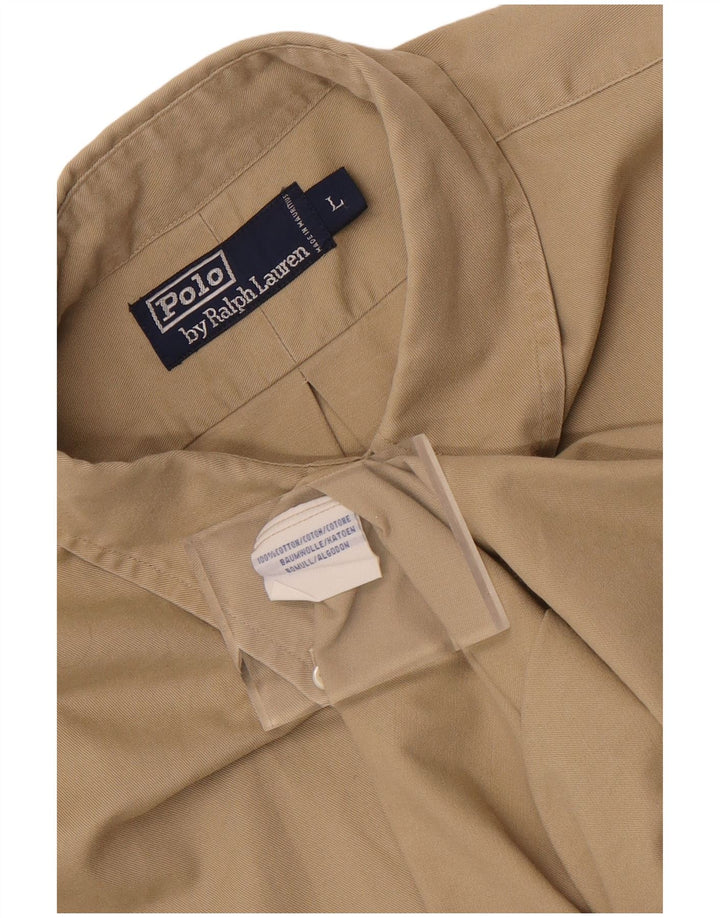 Polo Ralph Lauren Herren-Hemd, groß, beige Baumwolle