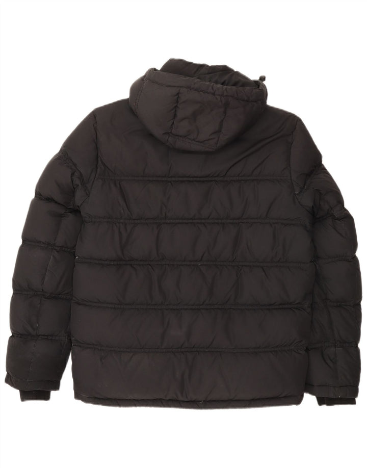 Tommy Hilfiger Herren-Jacke mit Kapuze, gepolstert, UK 38, mittelgraue Baumwolle