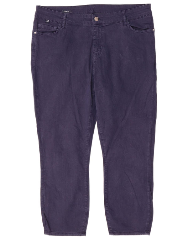 Crew Clothing Damen-Cropped-Jeans, UK 16, Größe L, W36, L24, Marineblau, Baumwolle