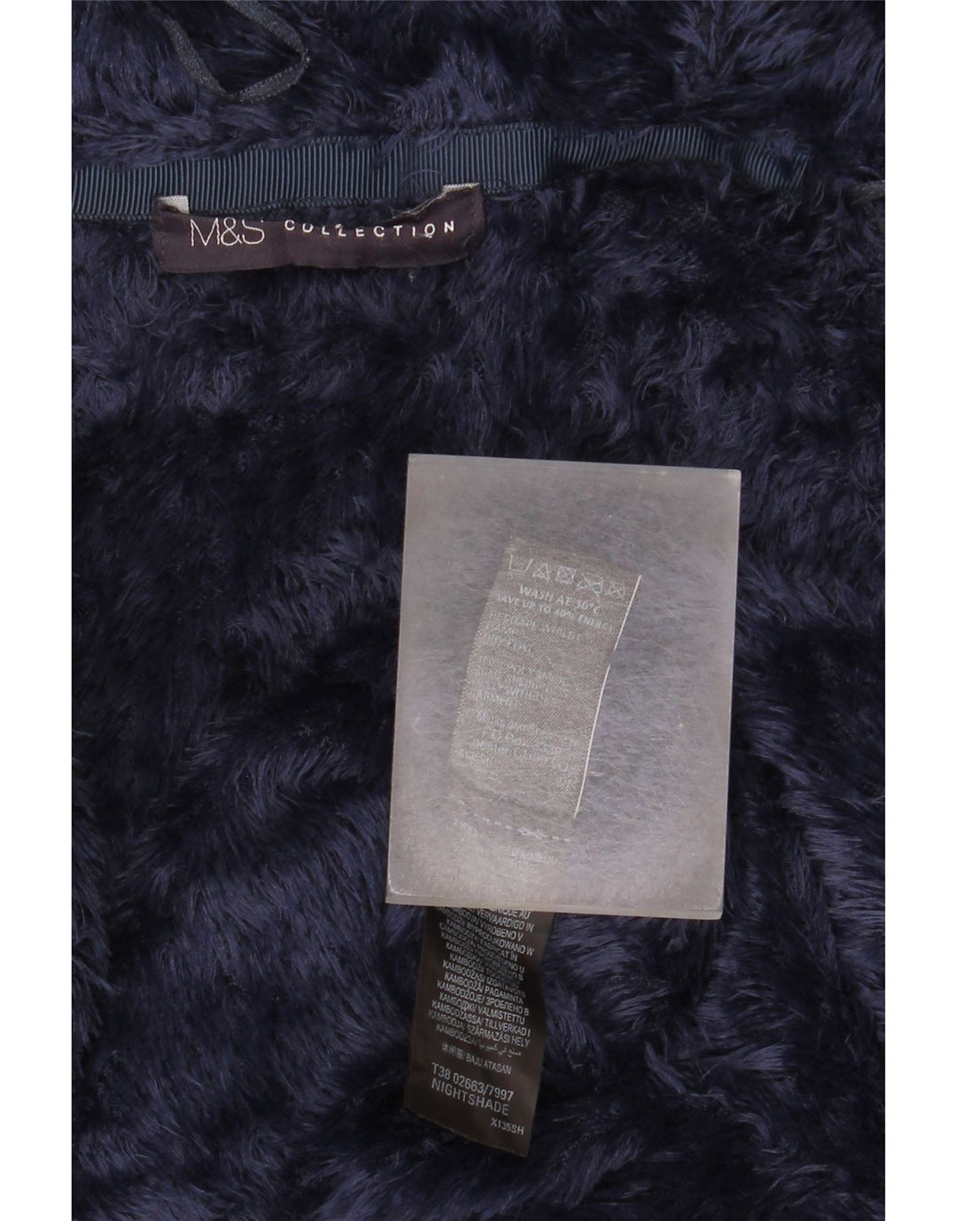 Marks & Spencer Damen Übergroße Kunstpelzjacke UK 10 Small Marineblau