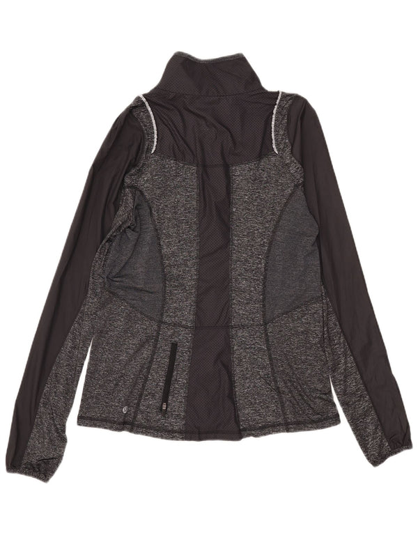 Lululemon Damen-Trainingsanzug-Topjacke US 10 Large Grey Colourblock Sports