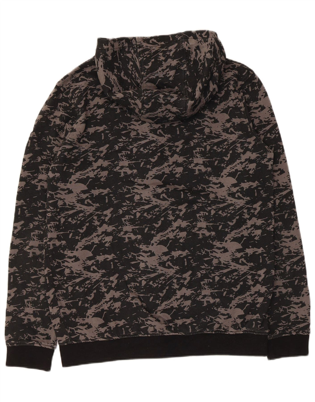 Lyle & Scott Jungen-Kapuzenpullover mit abstraktem Muster und Reißverschluss, 15–16 Jahre, Schwarz