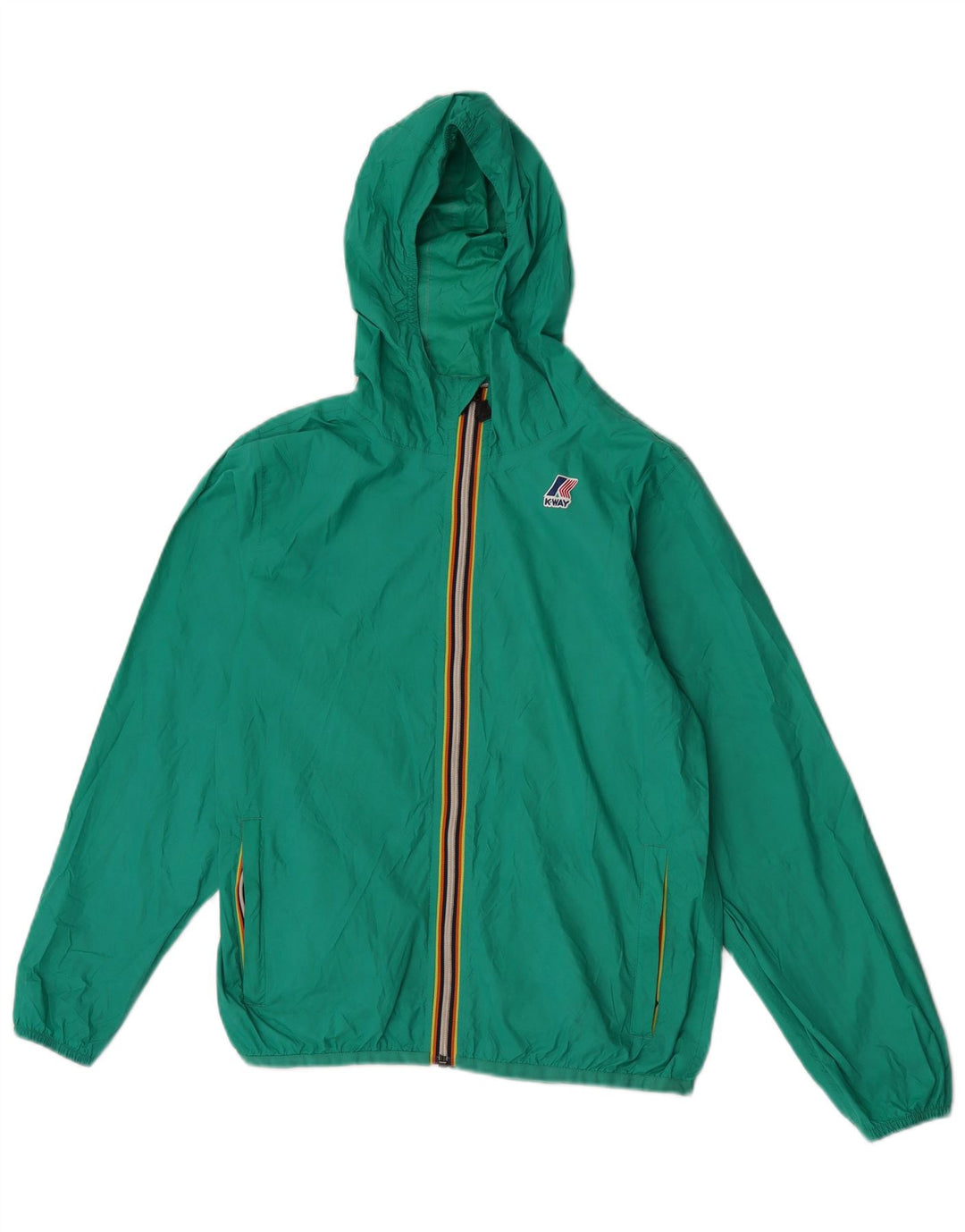 K-Way Mädchen-Regenjacke mit Kapuze, 11–12 Jahre, Grün