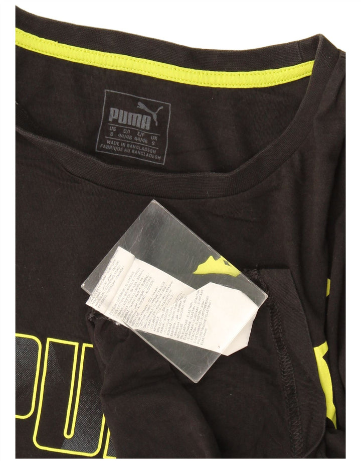 Puma Herren Grafik T-Shirt Top Small Schwarz Baumwolle
