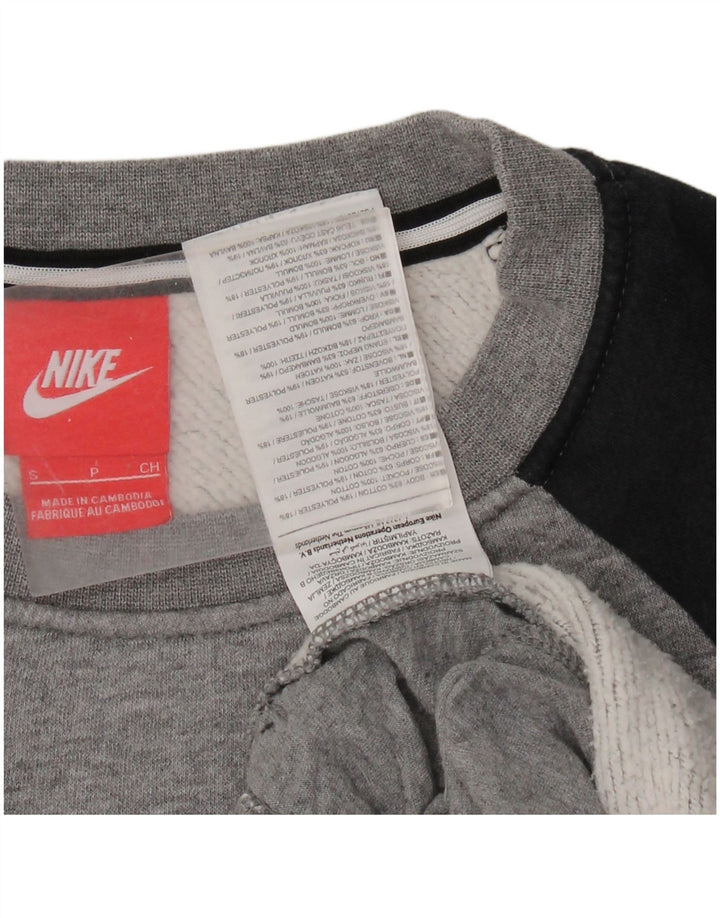 Nike Herren-Sweatshirt mit Grafik, Größe S, Grau, Colourblock-Baumwolle