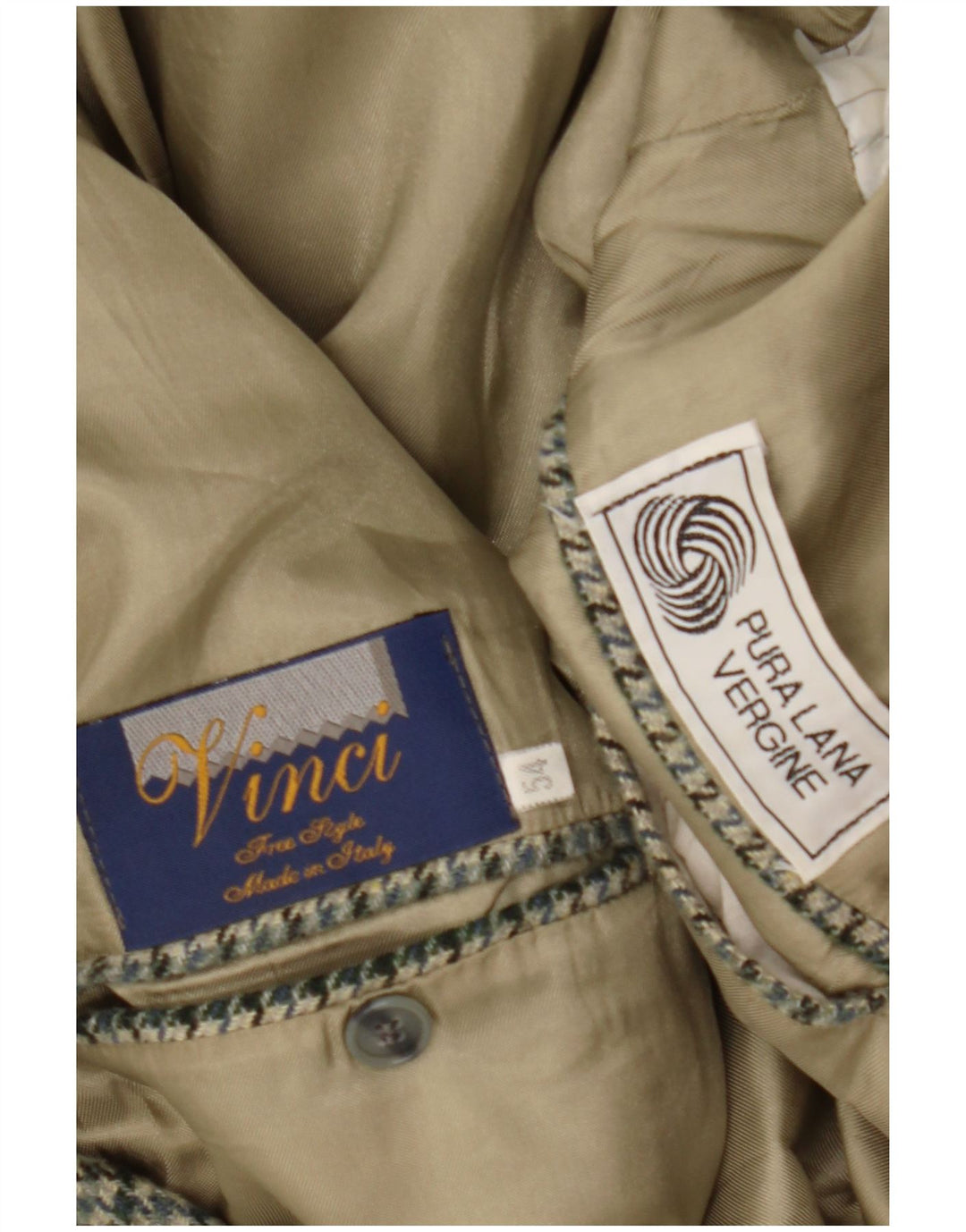 Vinci Herren-Blazer mit 2 Knöpfen, IT 54, 2XL, grau karierte Wolle