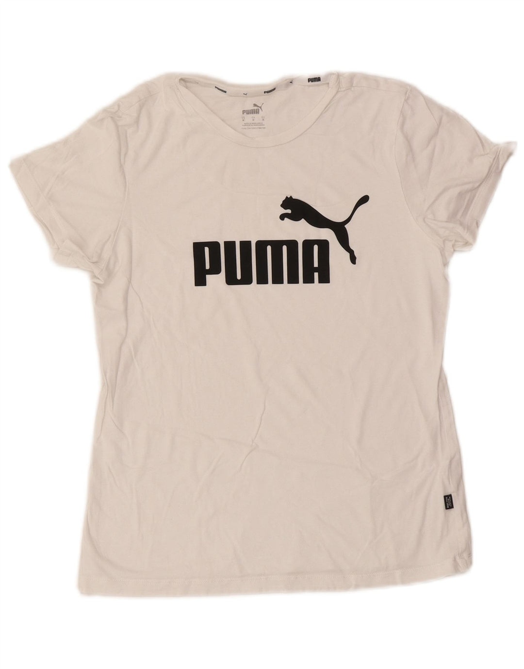 Puma Damen Graphic T-Shirt Top UK 12 Medium Weiß