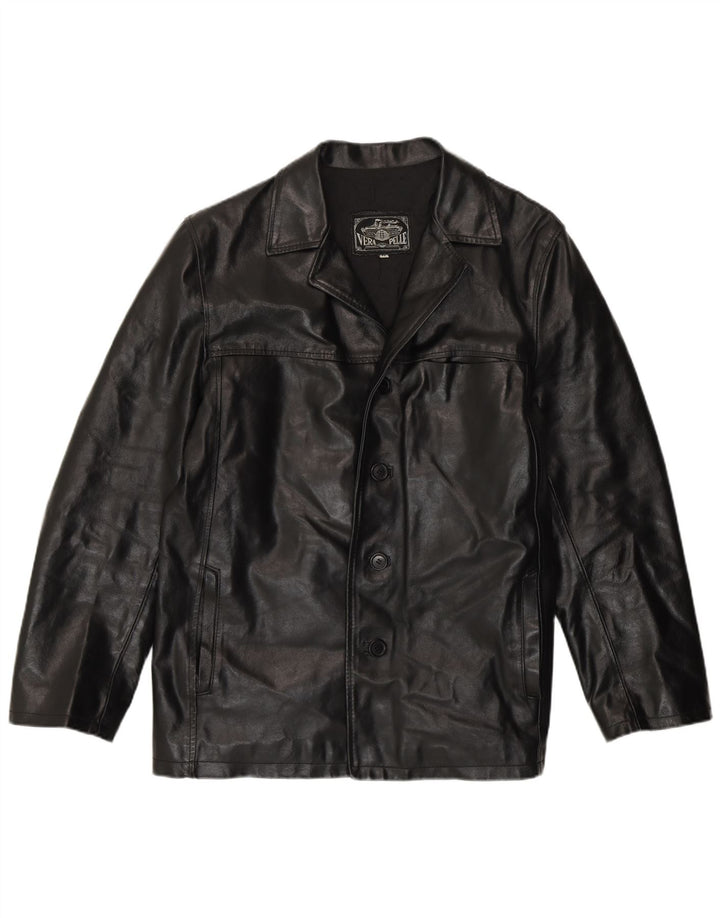 Vintage Herren Lederjacke UK 38 Mittelschwarzes Leder