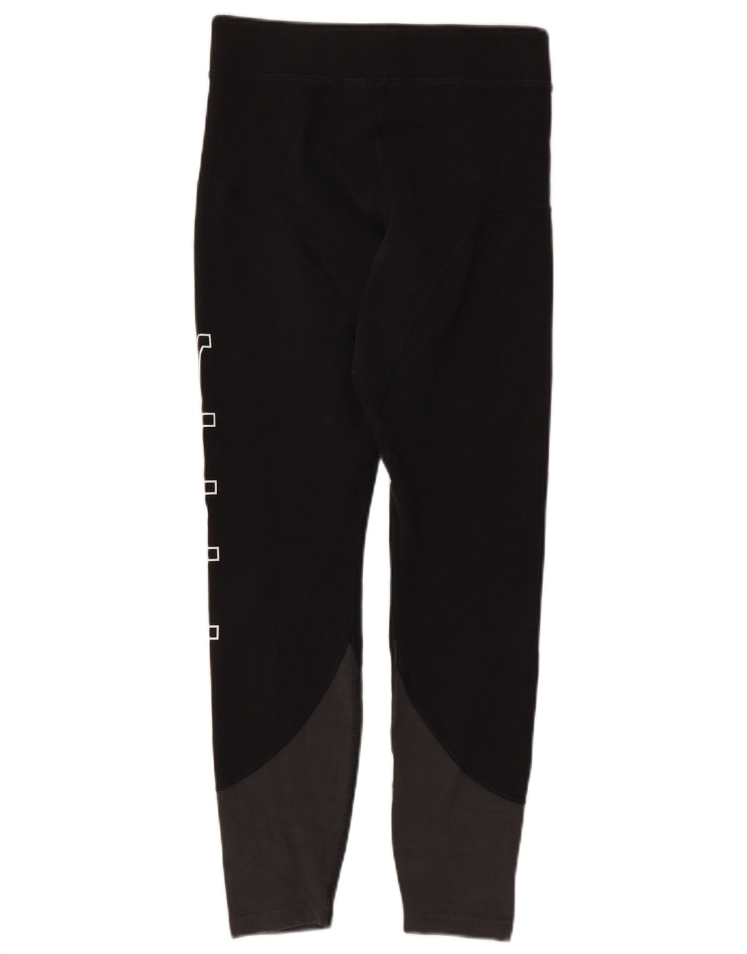 Nike Womens Graphic Leggings UK 12 Mittelschwarze Colourblock-Baumwolle