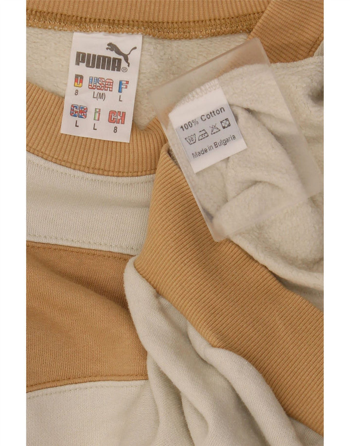 PUMA Herren-Sweatshirt-Pullover, groß, weiße Colourblock-Baumwolle