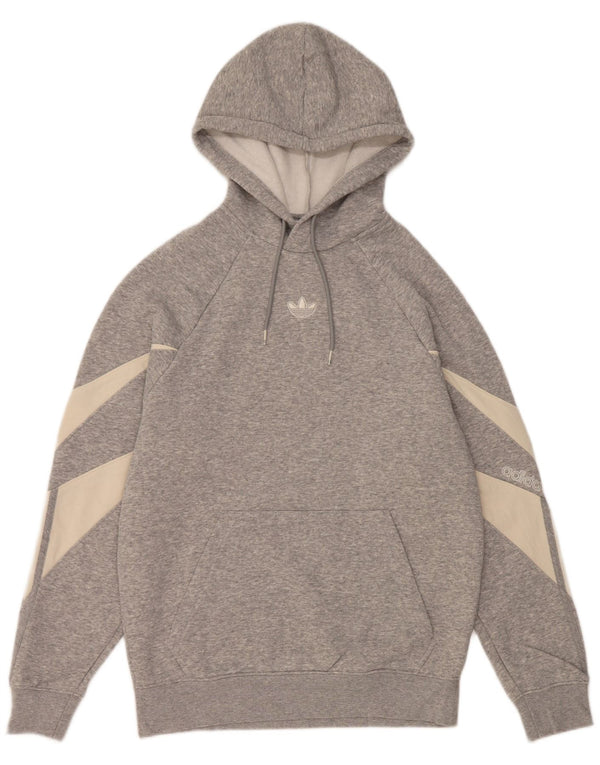 Adidas Herren Kapuzenpullover XS Grau Colourblock Baumwolle