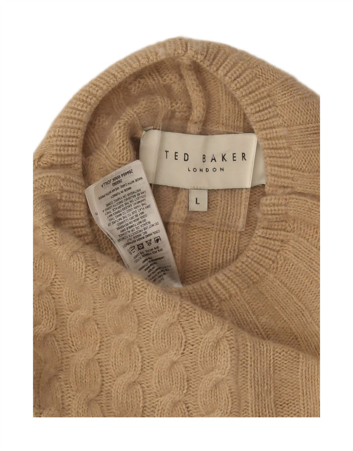 Ted Baker Damen Poncho-Pullover UK 16 Large Beige Polyamid