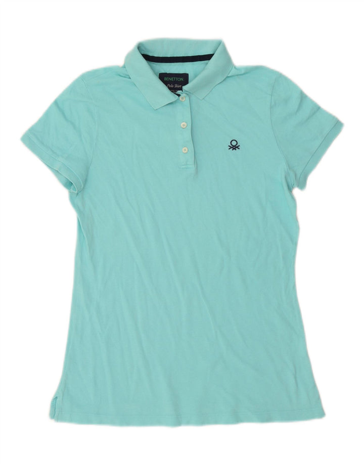 Benetton Damen Poloshirt UK 16 Large Türkis