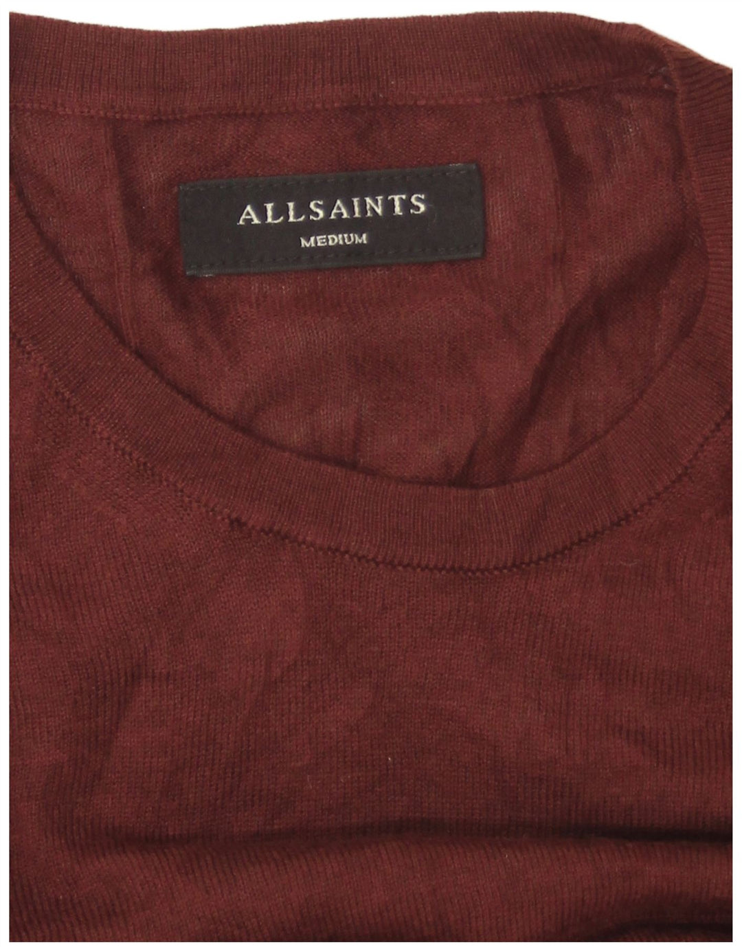 All Saints Herren-Pullover mit U-Boot-Ausschnitt, Mittelbraun