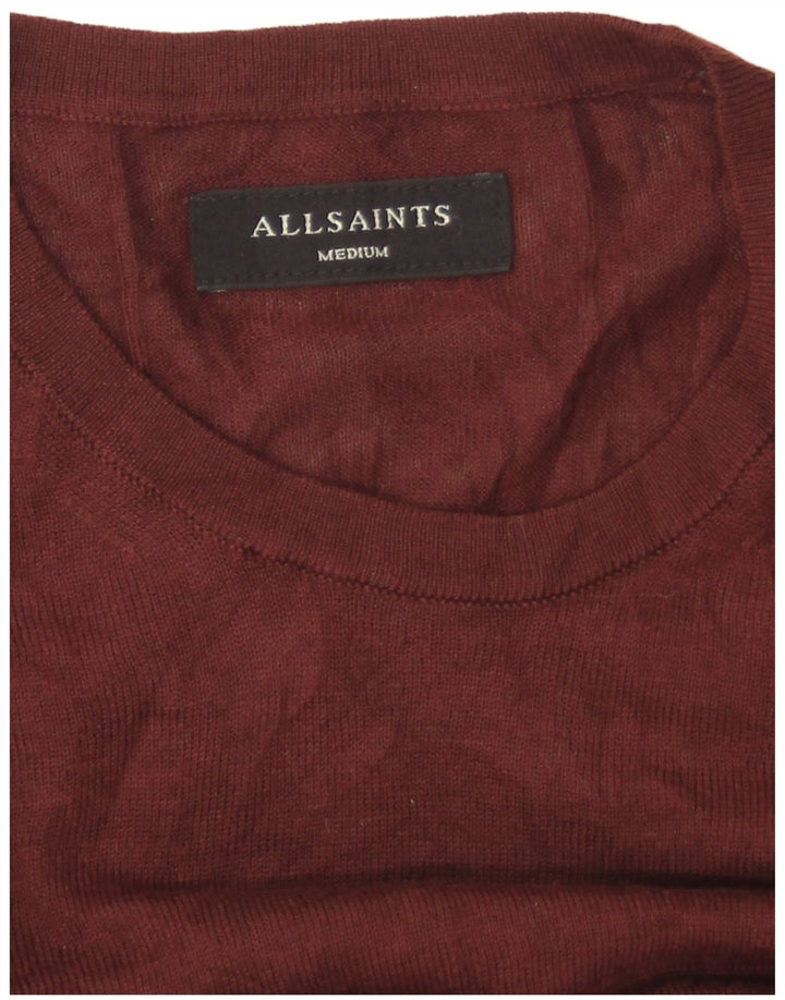 All Saints Herren-Pullover mit U-Boot-Ausschnitt, Mittelbraun