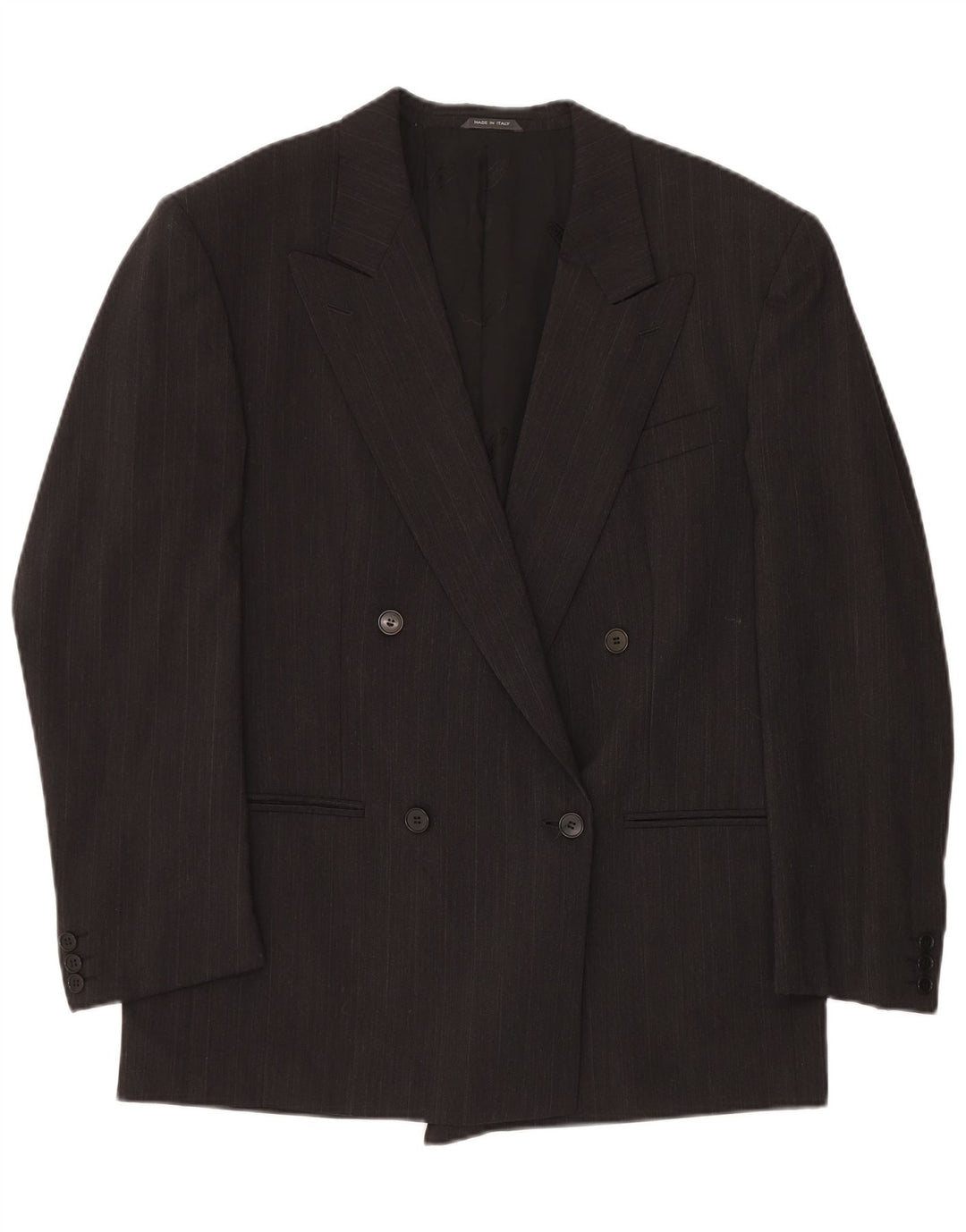 MISSONI Herren Uomo Zweireihiger Blazer Jacke IT 50 Große graue Nadelstreifen