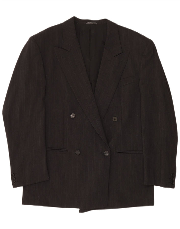 MISSONI Herren Uomo Zweireihiger Blazer Jacke IT 50 Große graue Nadelstreifen