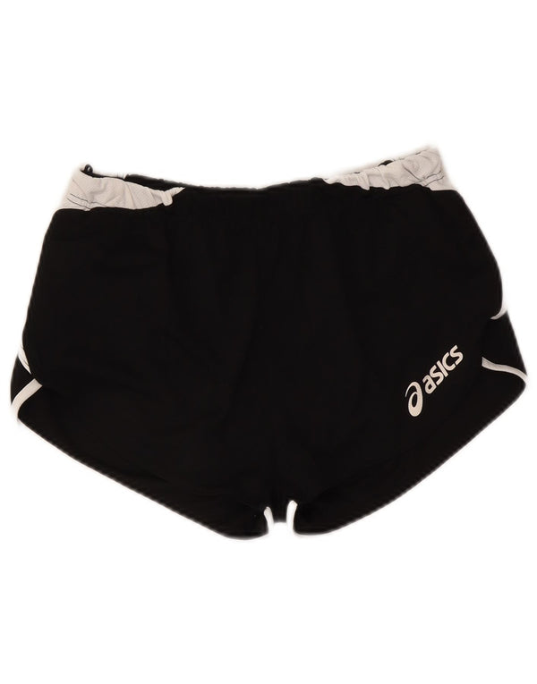 Asics Damen Graphic Sport Shorts UK 10 Small Schwarzes Colourblock-Polyester