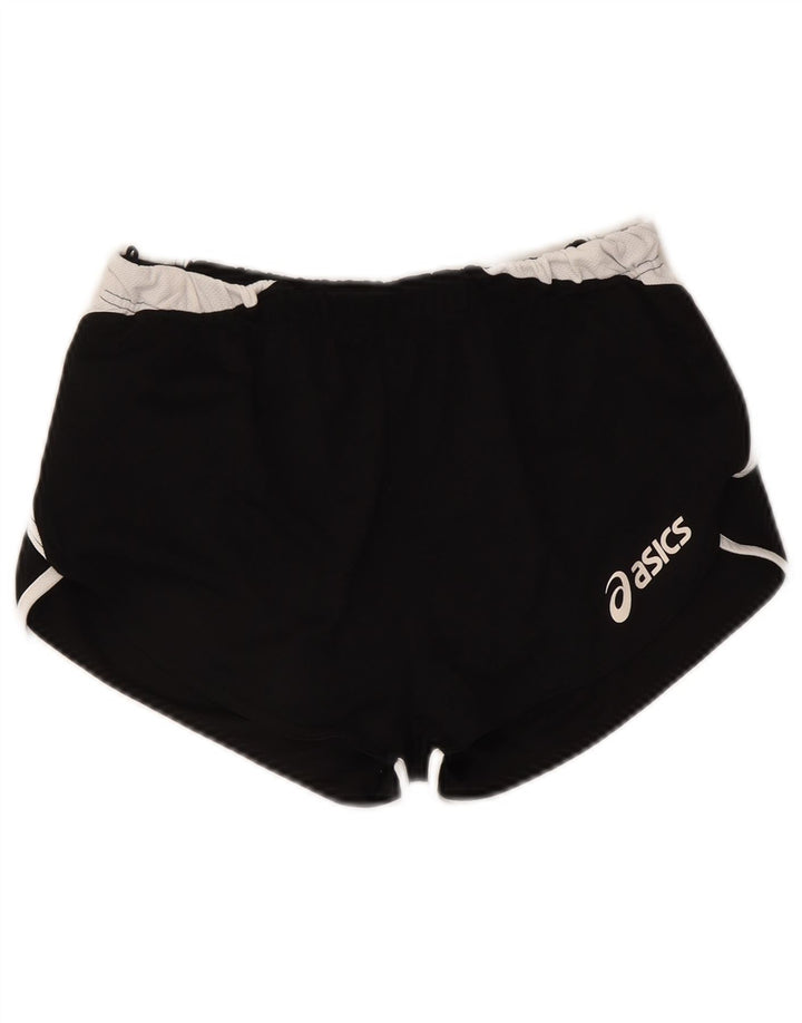 Asics Damen Graphic Sport Shorts UK 10 Small Schwarzes Colourblock-Polyester