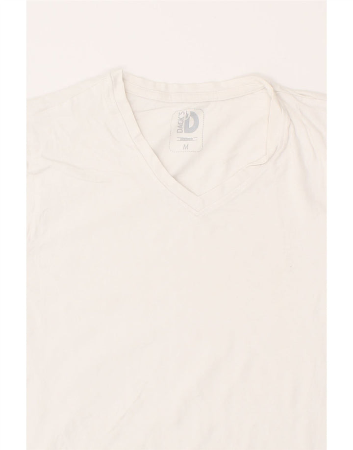 DACK'S Womens T-Shirt Top UK 12 Medium White Cotton Vintage Dack's and Second-Hand Dack's from Messina Hembry 