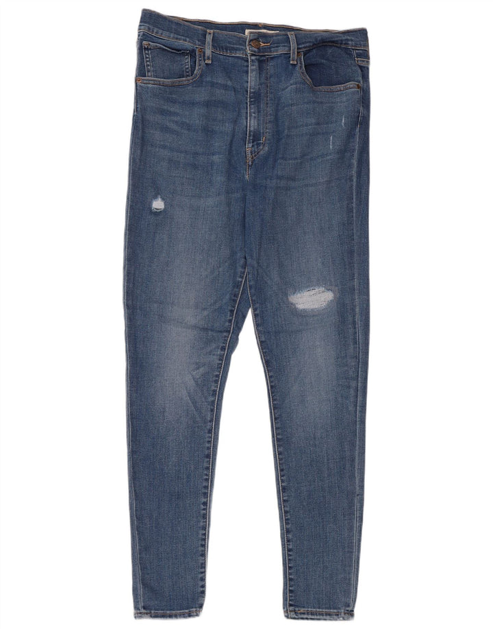 Levi's Damen Distressed Skinny Jeans W32 L30 Blaue Baumwolle