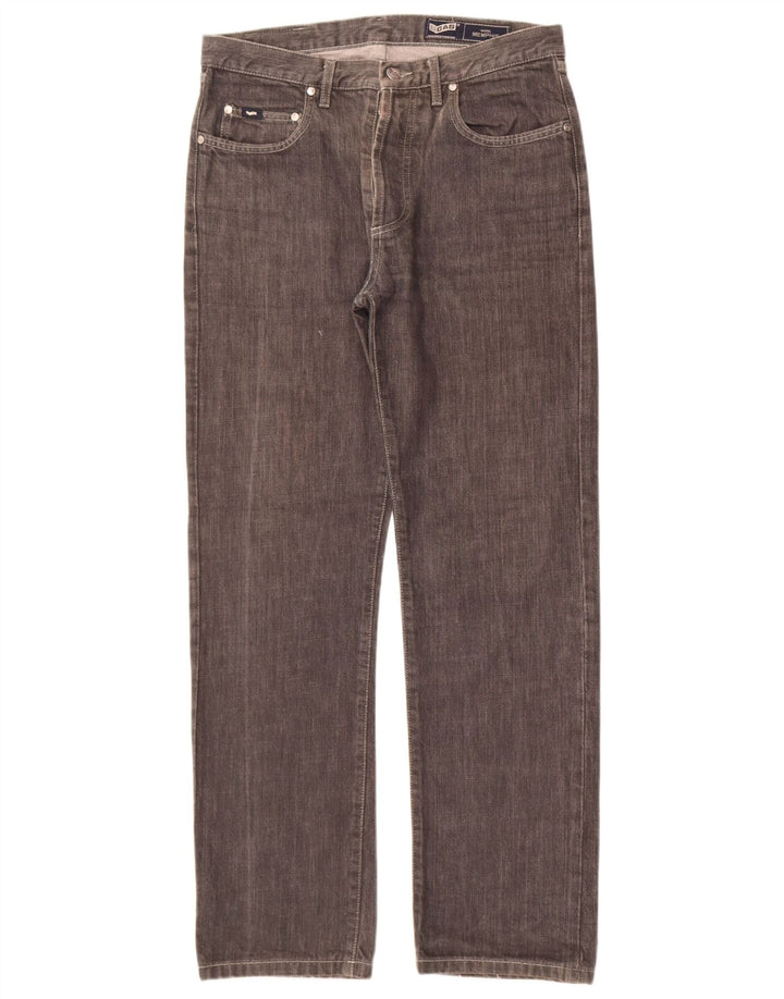 Gas Herren Memphis Straight Jeans W33 L30 Graue Baumwolle