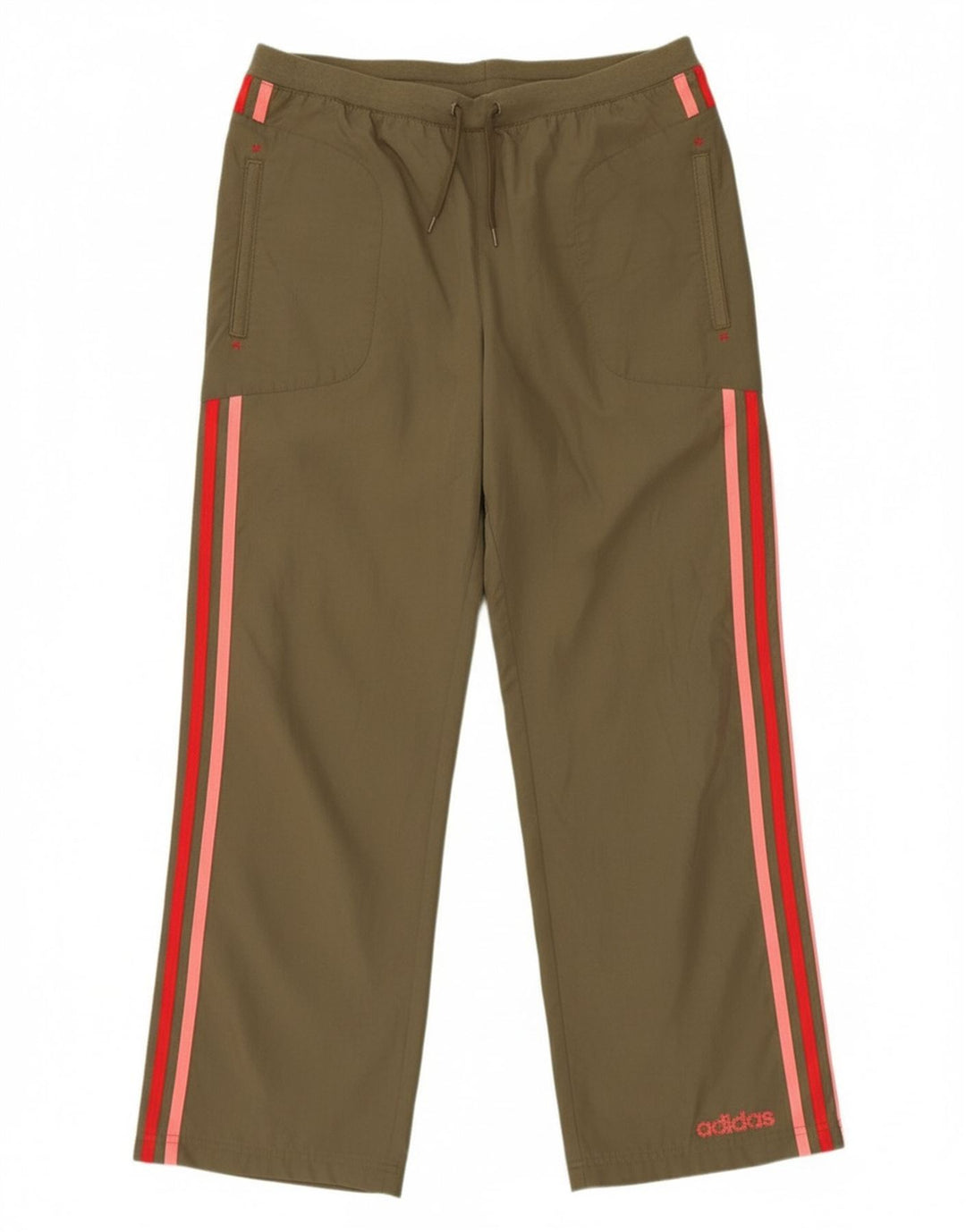 ADIDAS Girls Tracksuit Trousers 13-14 Years  Khaki Polyester