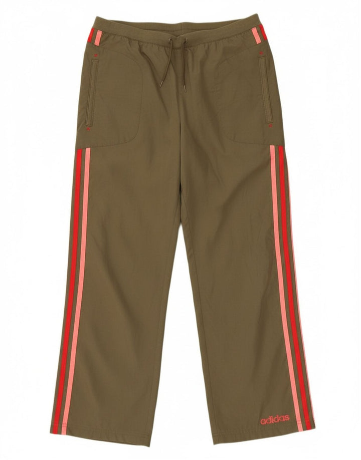 ADIDAS Girls Tracksuit Trousers 13-14 Years  Khaki Polyester