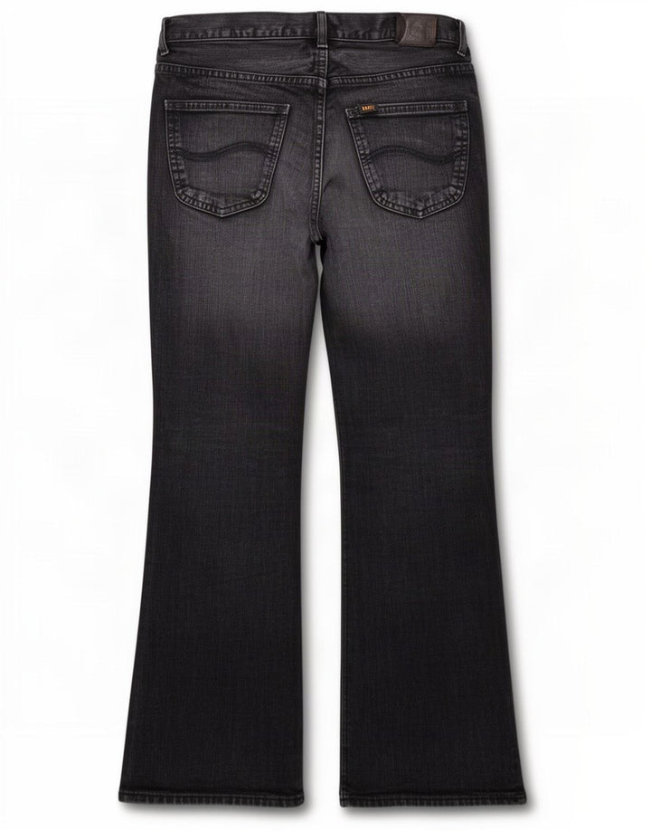 Lee Herren Denver Bootcut Jeans W34 L30 Schwarze Baumwolle