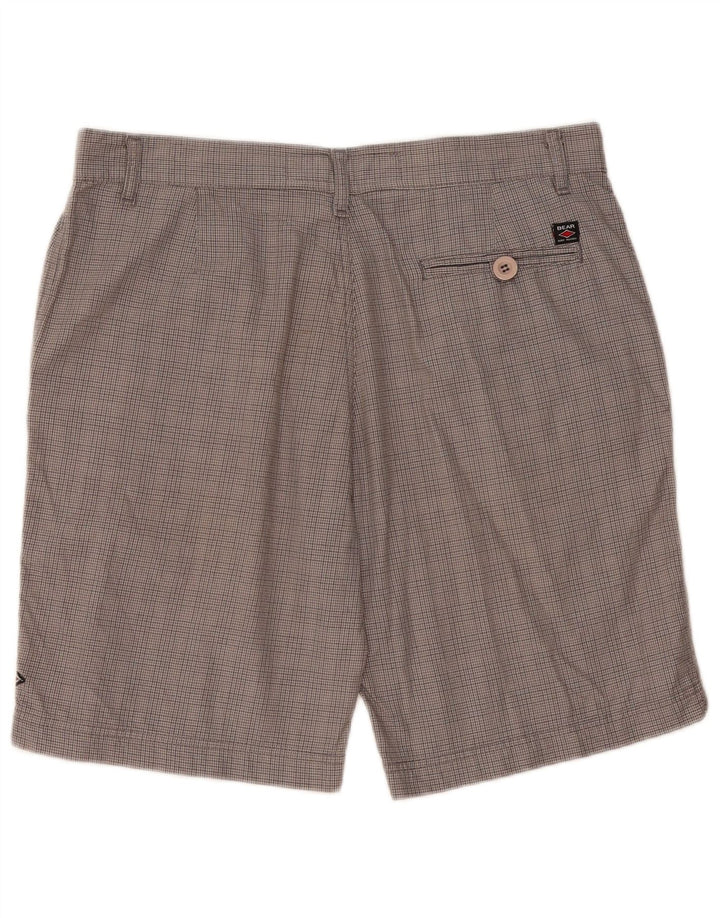 Bear Herren-Chino-Shorts, W34, groß, graue Hahnentritt-Baumwolle