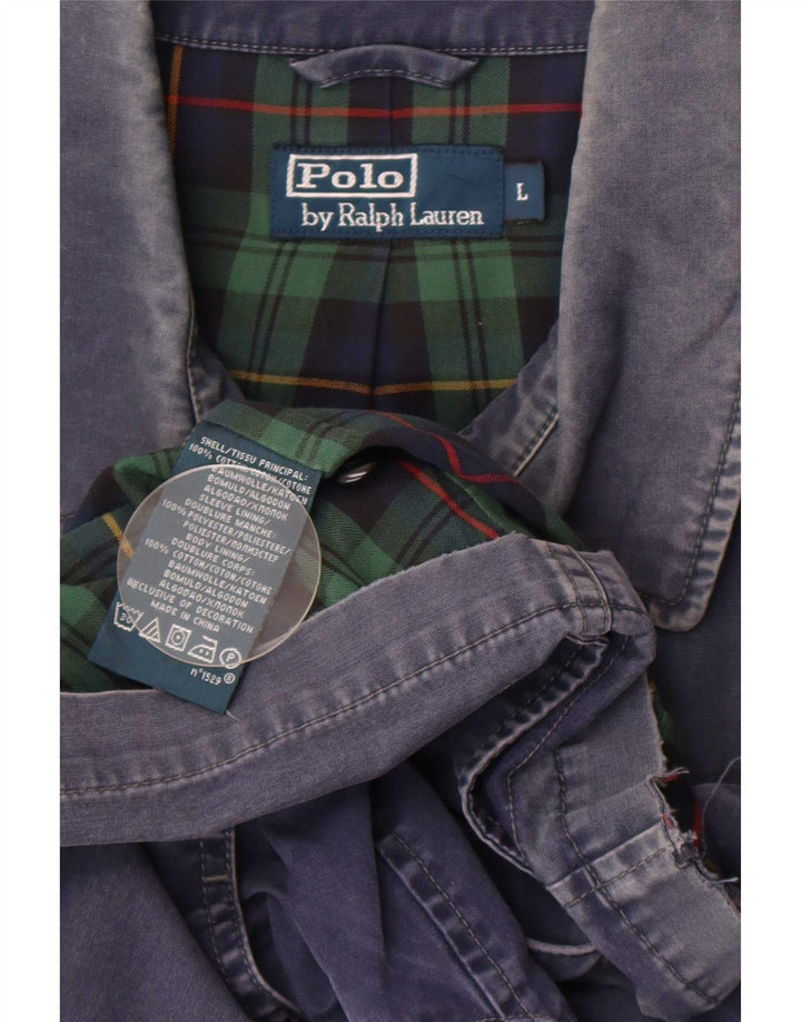 Polo Ralph Lauren Herren Bomberjacke UK 40 Große blaue Baumwolle