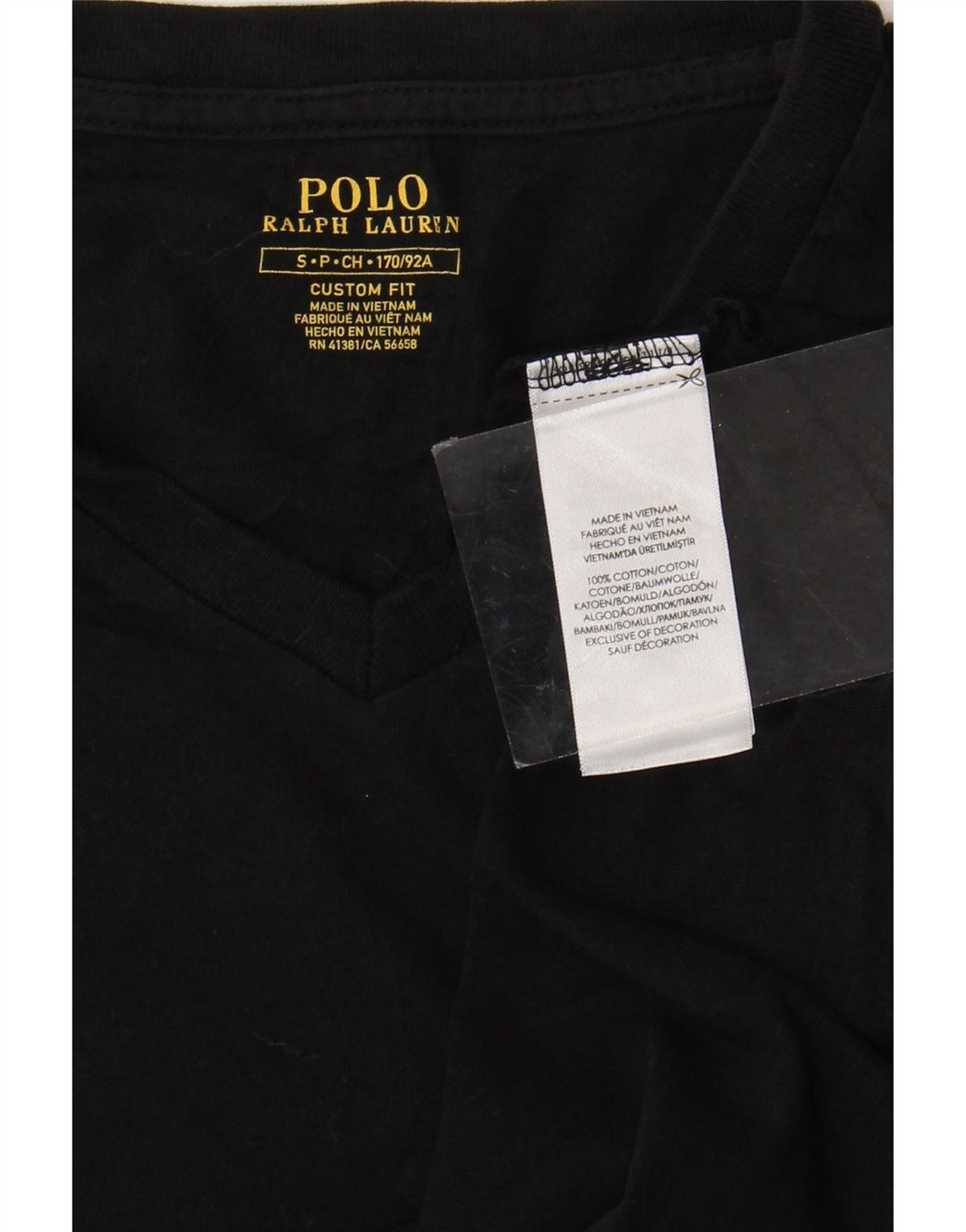 POLO RALPH LAUREN Herren Custom Fit T-Shirt Top Small Schwarz Baumwolle