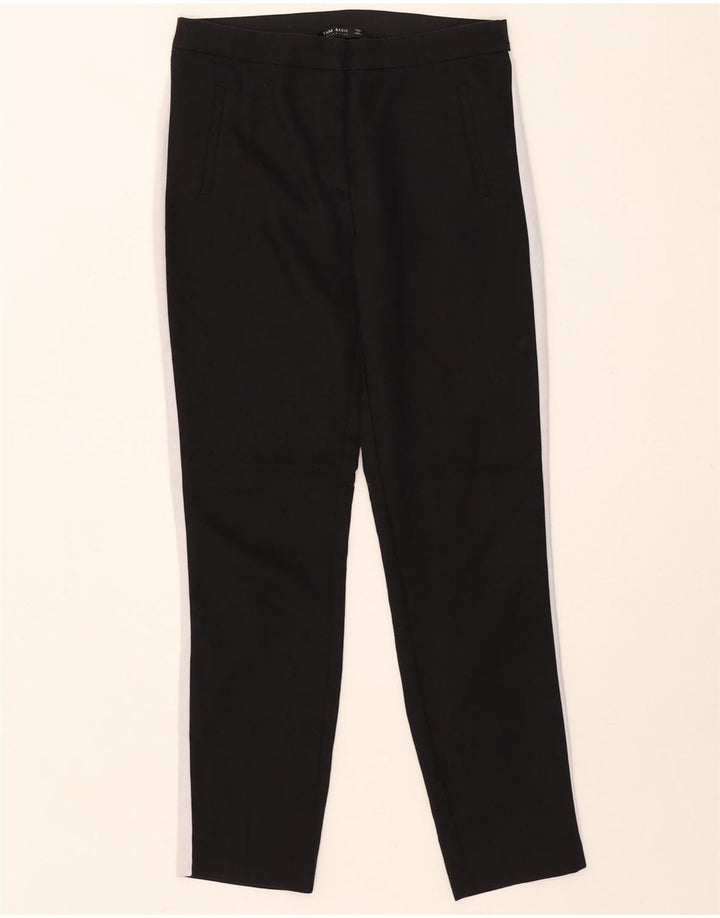 Schmale Chino-Hose für Damen von Zara, Größe M, W28, L28, Schwarz, Farbblock