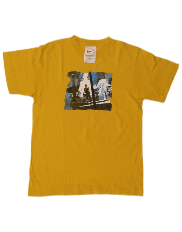 Nike T-Shirt mit Grafik für Jungen, 10–11 Jahre, mittelgelbe Baumwolle
