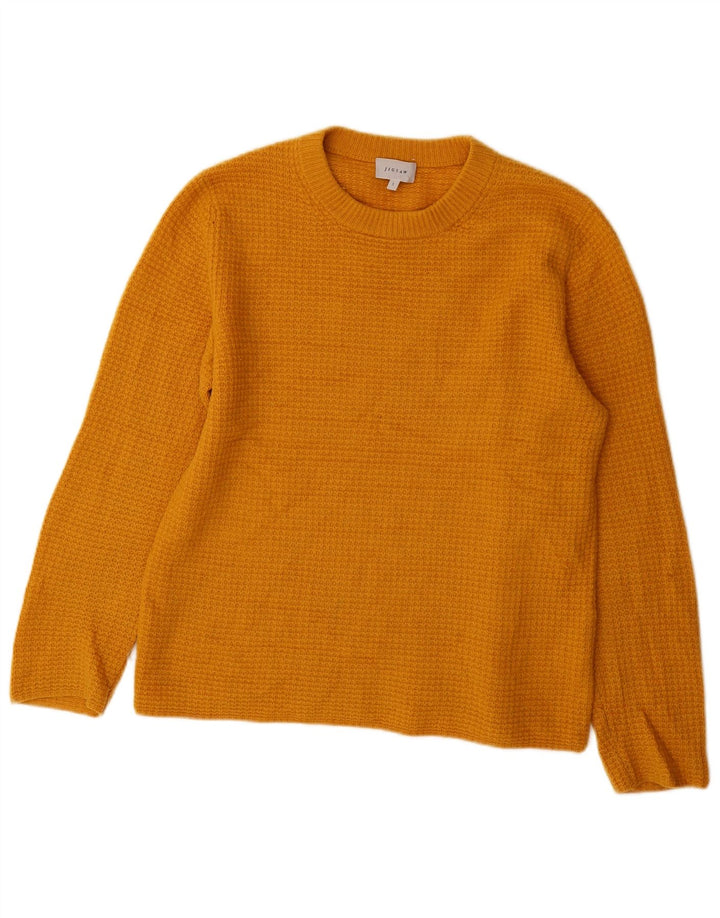 Jigsaw Herren-Pullover mit Rundhalsausschnitt, kleine orangefarbene Wolle