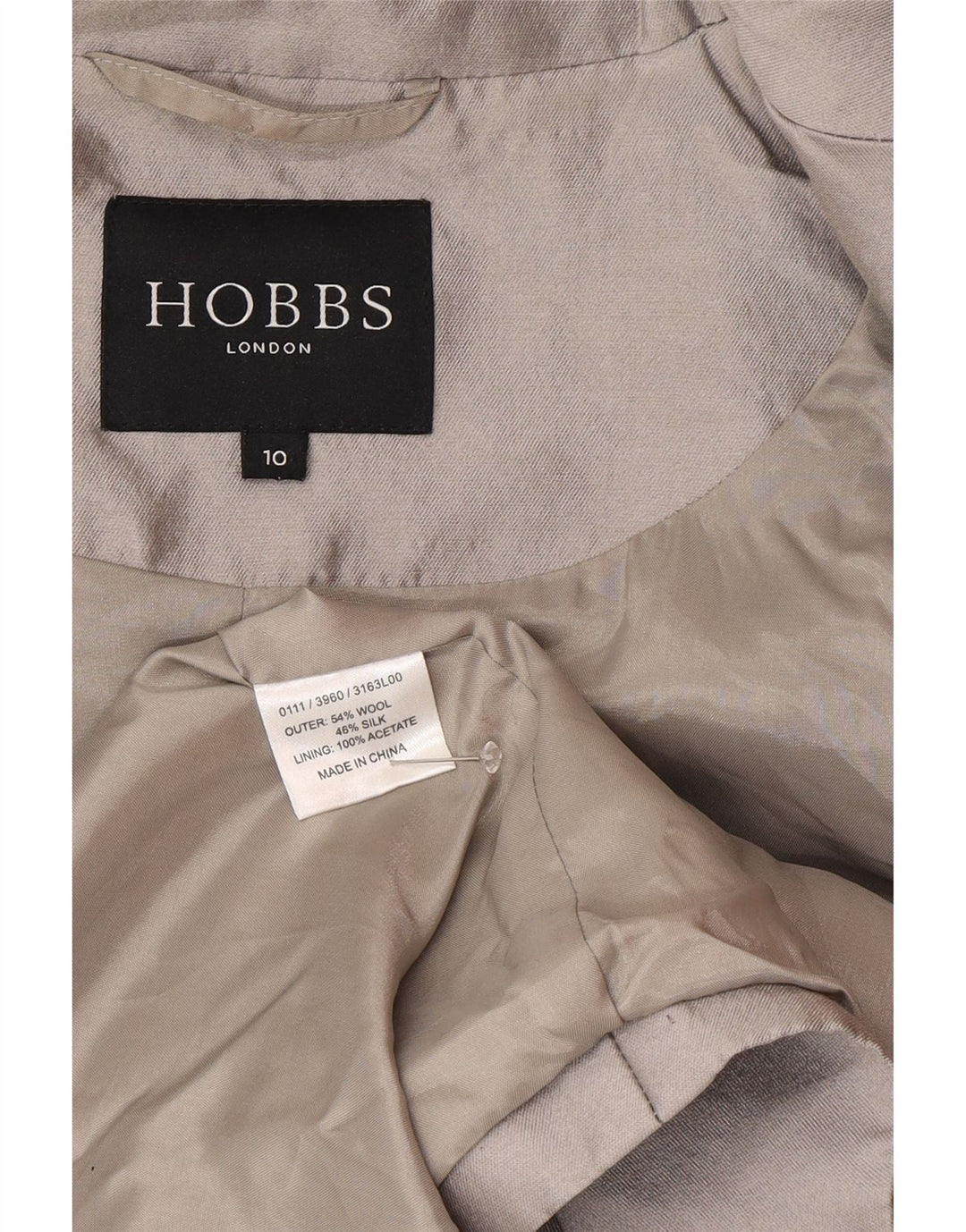 Hobbs Damenmantel UK 10 Small Graue Wolle