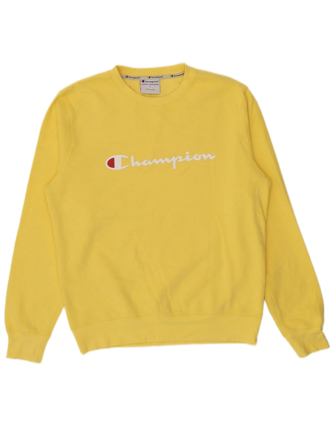 Champion Herren-Sweatshirt mit Grafik, groß, aus Baumwolle, Gelb