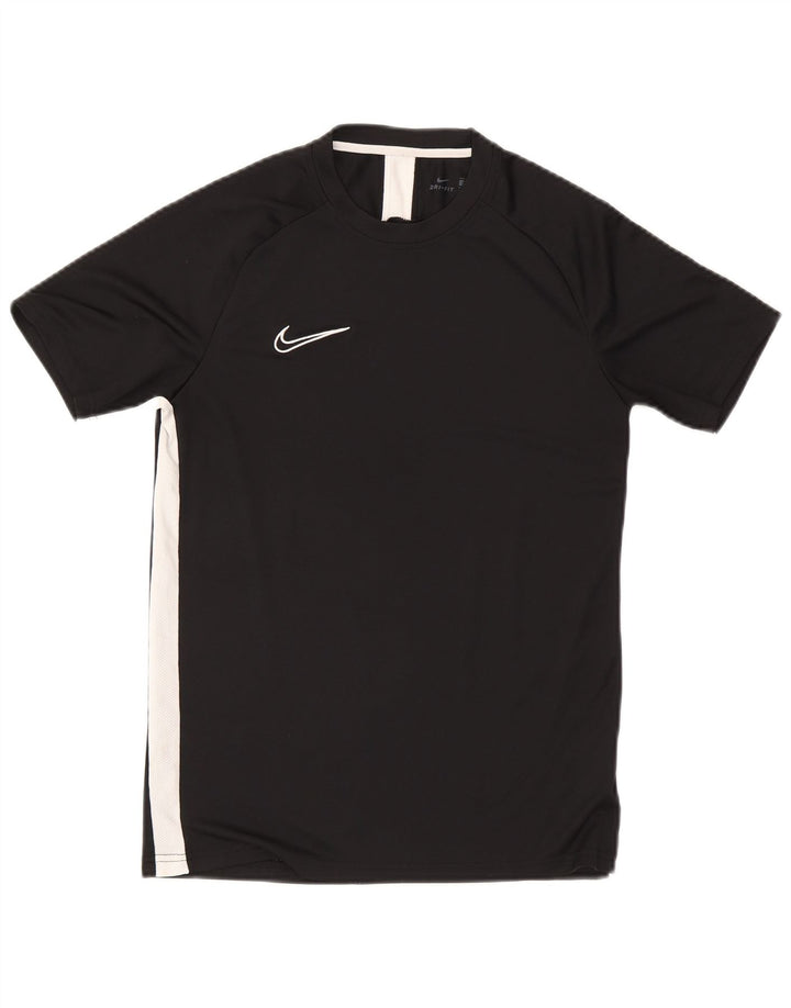 Nike Herren Dri Fit T-Shirt Top Mittelschwarzes Colourblock-Polyester