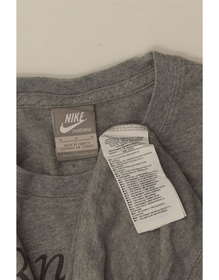 NIKE Herren-T-Shirt mit Grafik, mittelgraue Baumwolle