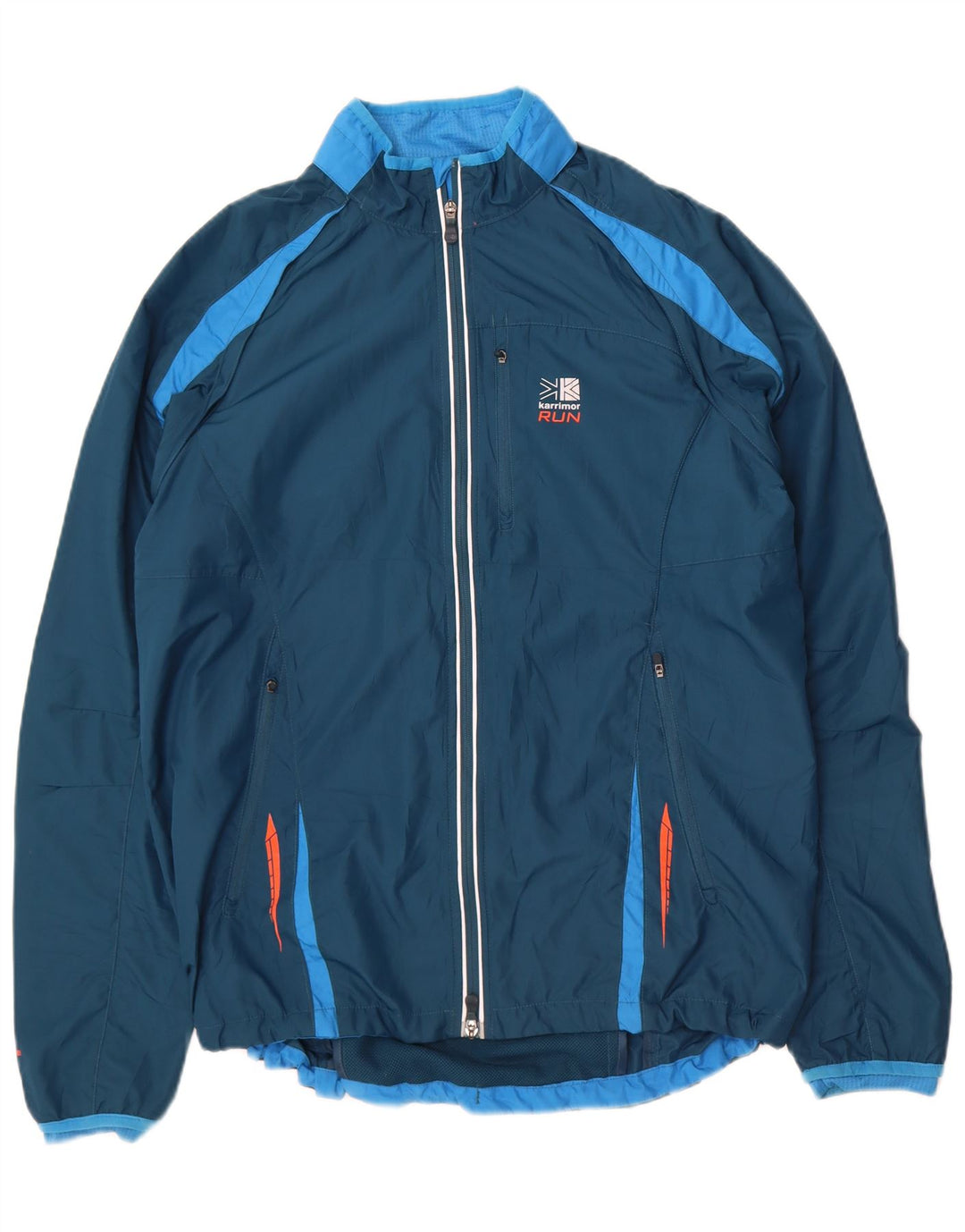 Karrimor Herren-Trainingsanzug-Top-Jacke, UK 40, großes blaues Farbblock-Polyester