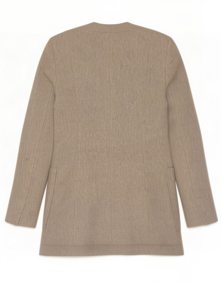 Zara Damen-Blazer mit durchgehendem Reißverschluss, UK 12, mittelgraue Baumwolle