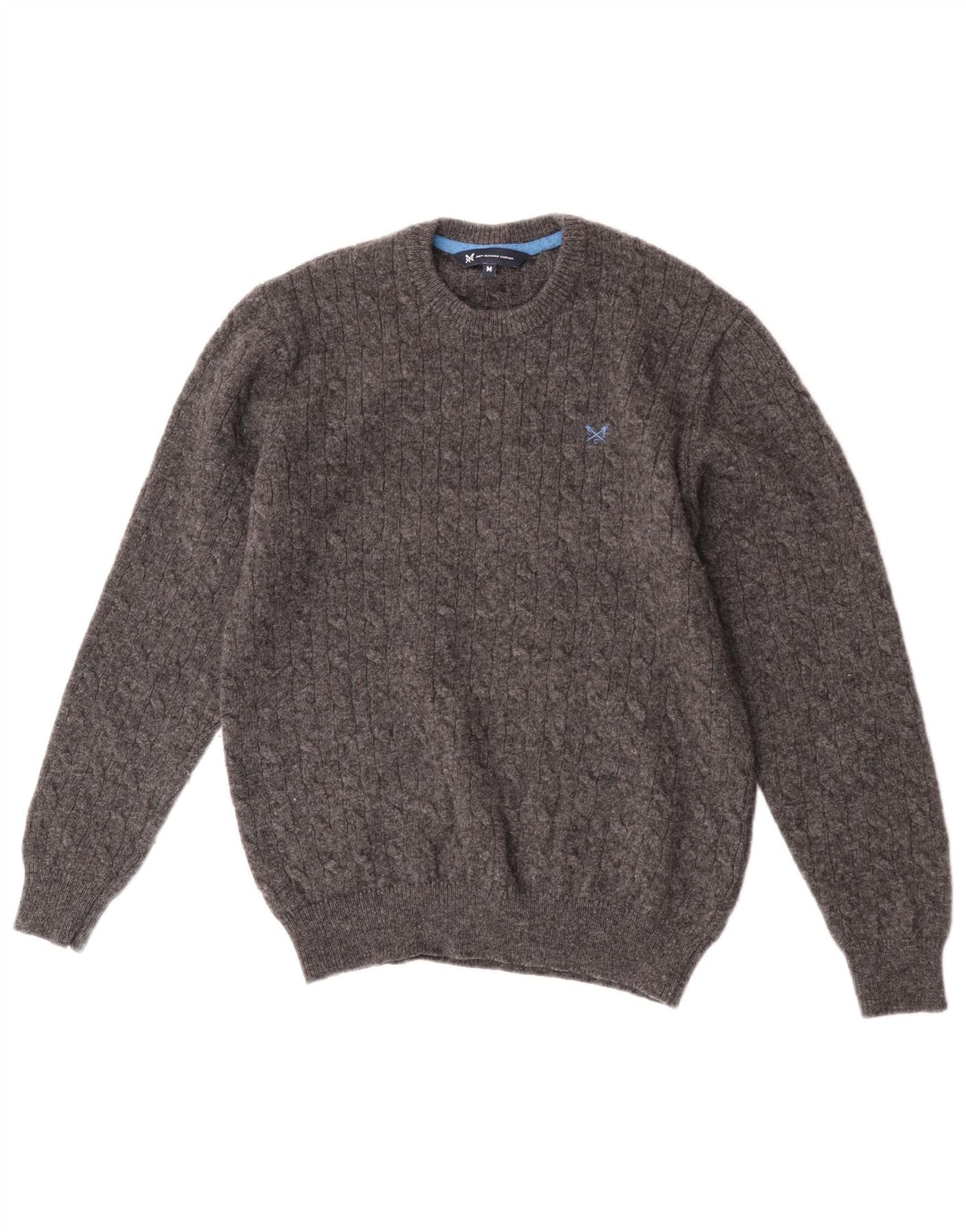 Crew Clothing Herren-Pullover mit Rundhalsausschnitt, mittelgraue Lammwolle