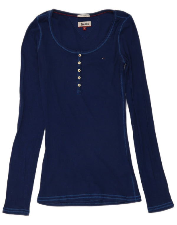 Tommy Hilfiger Damen Top Langarm UK 12 Medium Marineblau