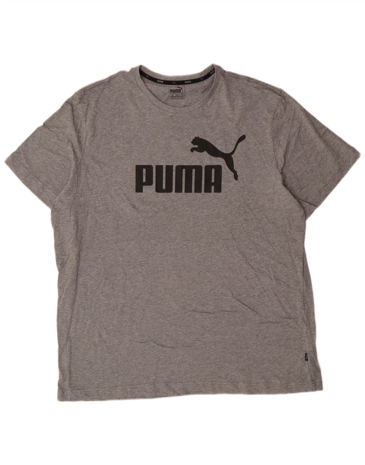 Puma Herren Grafik T-Shirt Top 2XL Grau Baumwolle